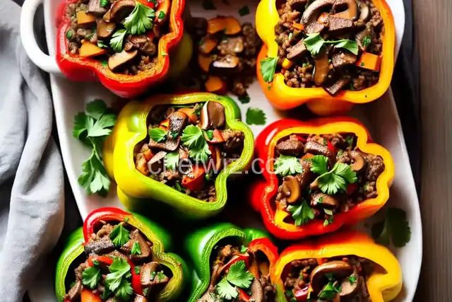 Beef and Mushroom Stuffed Peppers