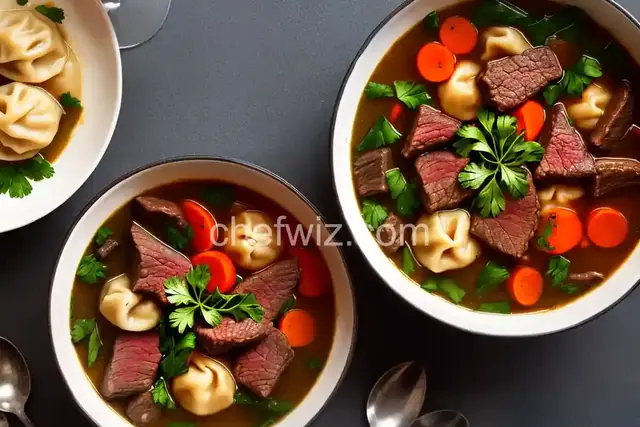 Beef and Wine Soup with Dumplings