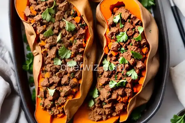 Beefy Stuffed Sweet Potato