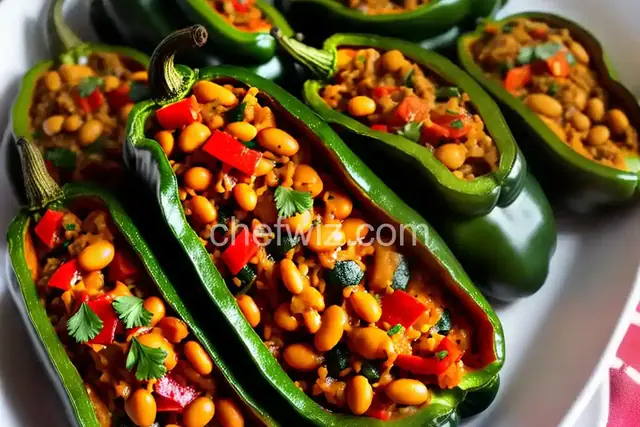 Beer Bean-Stuffed Poblano Peppers