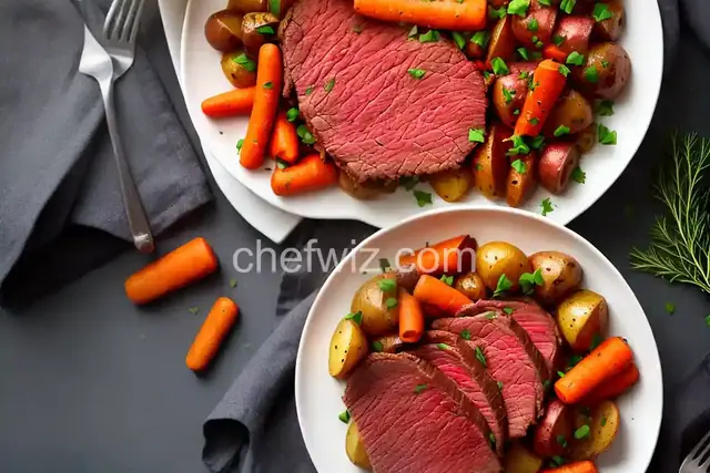 Beer Braised Corned Beef with Red Potatoes and Carrots