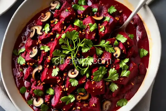 Beet and Mushroom Miso Ragù