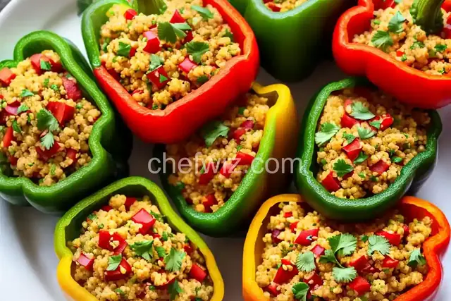 Bell Peppers Stuffed with Mexican Cauliflower Rice