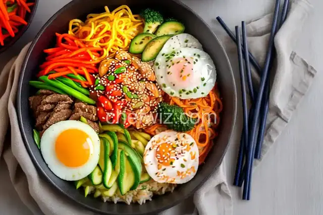Bibimbap (Korean Rice With Mixed Vegetables)