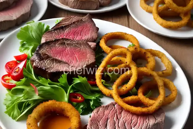 Bistro Steak with Buttermilk Onion Rings