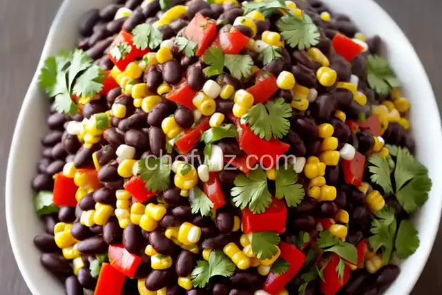 Black Bean, Corn, and Red Pepper Salad With Lime Cilantro Vinaigrette Recipe