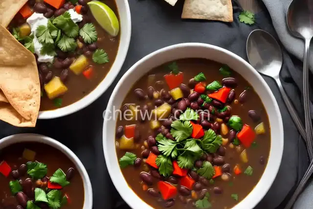 Black Bean Soup with Roasted Poblano Chiles