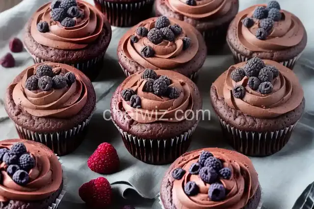 Black Raspberry Chocolate Chunk Cupcakes