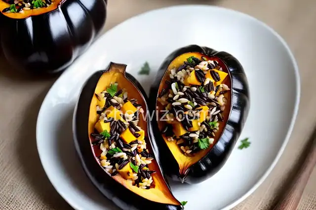 Black Wild Rice-Stuffed Acorn Squash