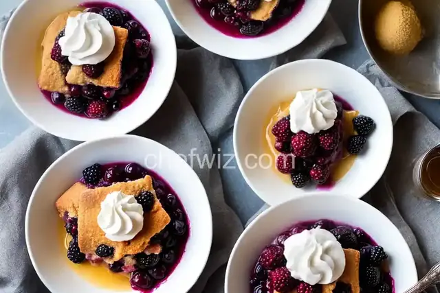 Blackberry-Cherry Cobbler with Honey Whipped Cream