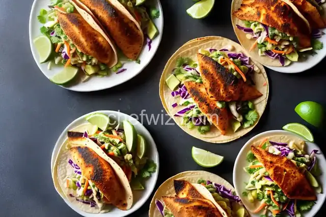 Blackened Fish Tacos with Avocado Slaw