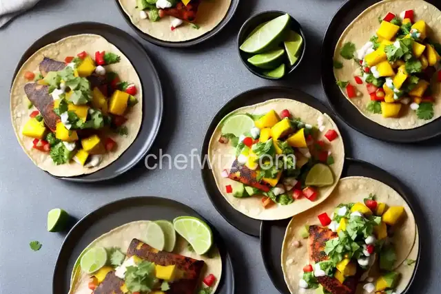 Blackened Salmon Tacos with Chunky Mango Avocado Salsa
