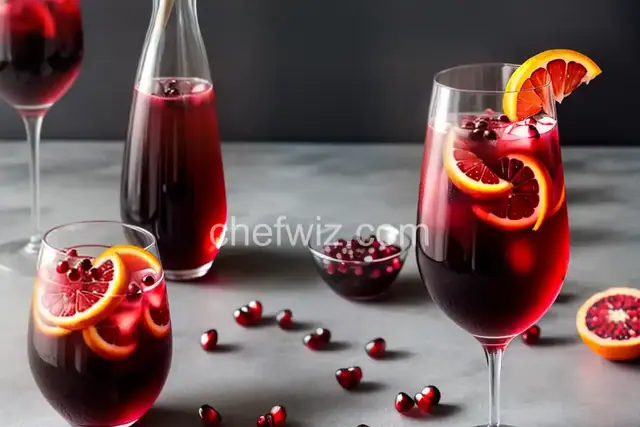 Blood Orange and Pomegranate Sparkling Sangria