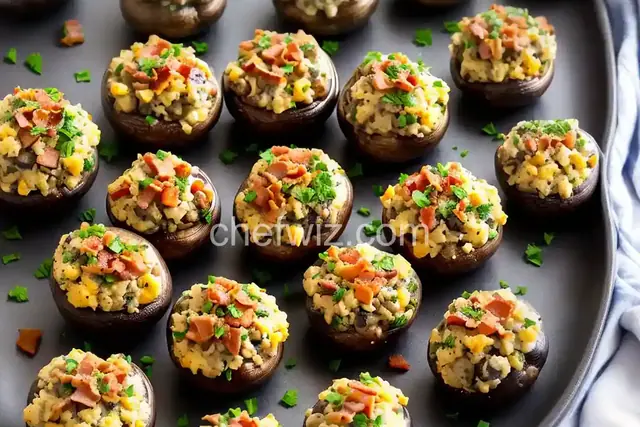 Blue Bacon Stuffed Mushrooms