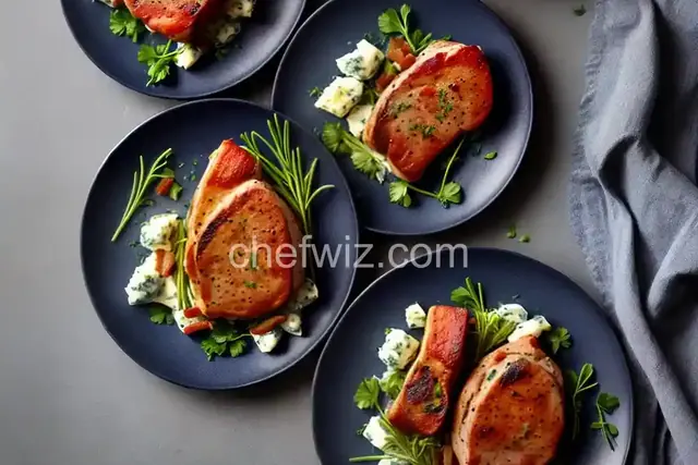 Blue Cheese, Bacon and Chive Stuffed Pork Chops
