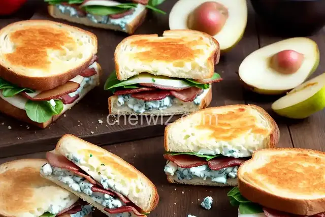Blue Cheese, Bacon and Pear Brunch Sandwiches