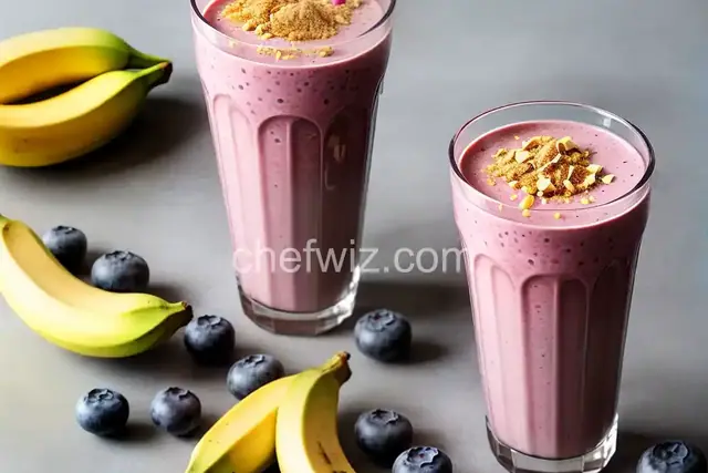 Blueberry, Banana, and Peanut Butter Smoothie