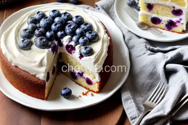Blueberry Cake with Lemon-Mascarpone Cream