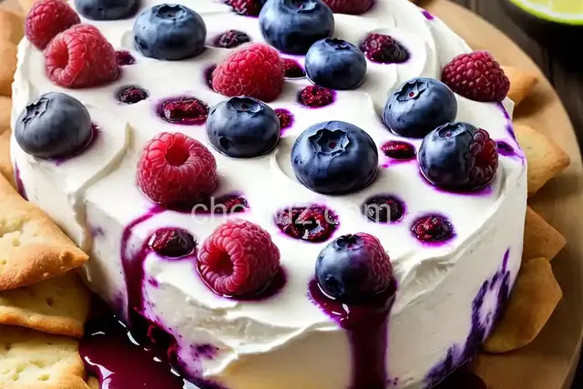 Blueberry Cream Cheese with Raspberries