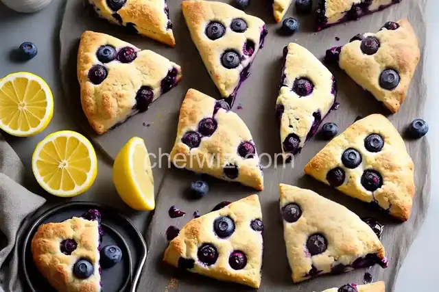 Blueberry Scones with Lemon Glaze