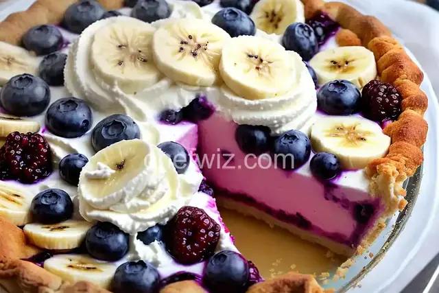 Blueberry and Banana Cream Cheese Pie