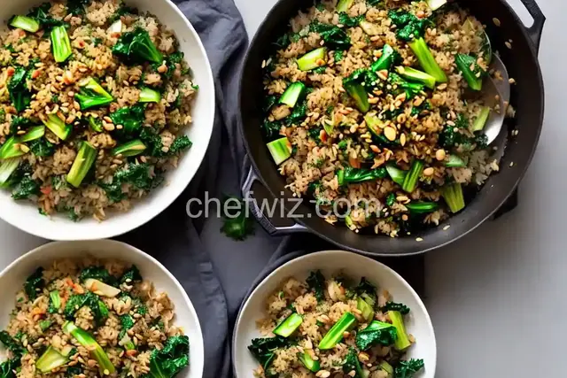 Bok Choy and Kale Fried Rice With Fried Garlic Recipe