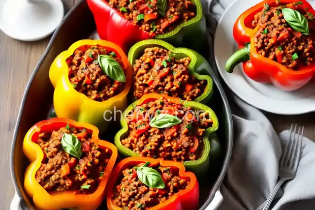Bolognese Stuffed Bell Peppers