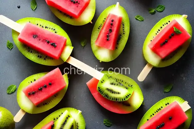 Boozy Watermelon-Kiwi Ice Pops