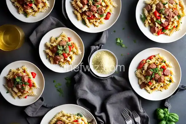 Bow Tie Pasta with Sausage and Sweet Peppers