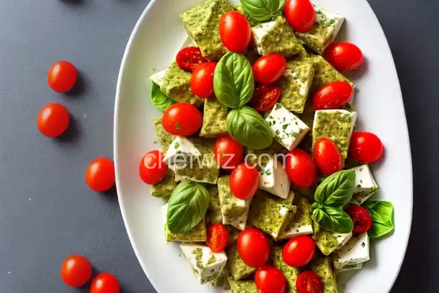 Bow Ties with Pesto, Feta and Cherry Tomatoes