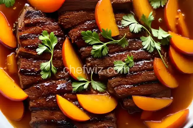 Braised Brisket with Bourbon-Peach Glaze