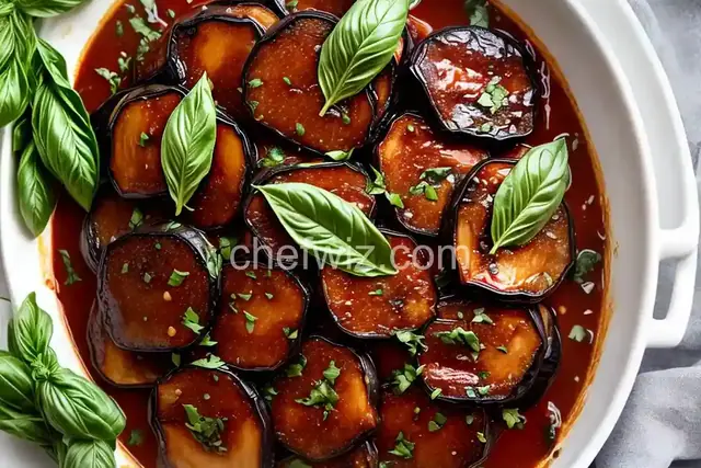 Braised Eggplant With Garlic and Basil Recipe