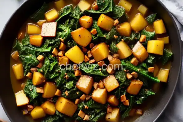 Braised Mustard and Turnip Greens with Caramelized Turnips  