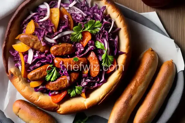 Bratwurst and Red Cabbage