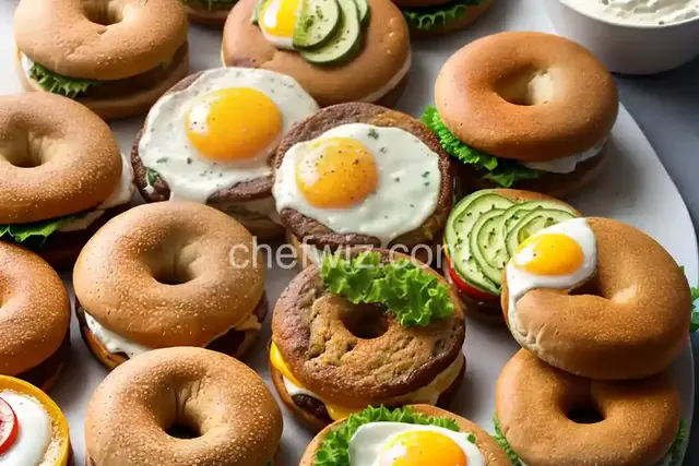 Breakfast Bagel Burgers
