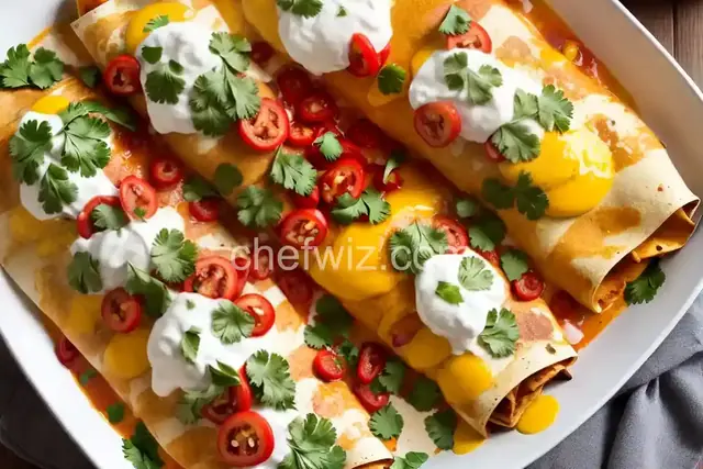 Breakfast Enchiladas with Roasted Poblano Sauce