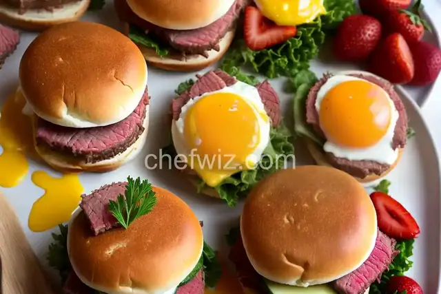 Breakfast Sliders with Corned Beef and Eggs