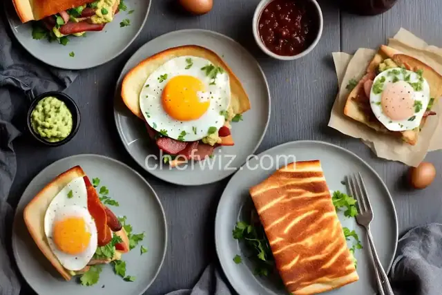 Breakfast Torta With Bacon, Eggs, and Chipotle Guacamole Recipe