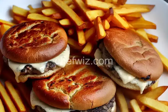 Brie Burgers with Fries