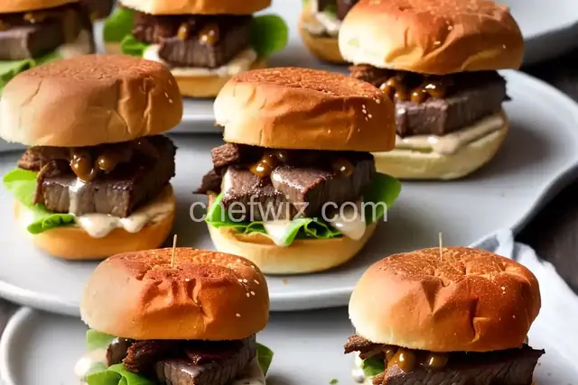 Brisket Sliders with White Barbecue Sauce