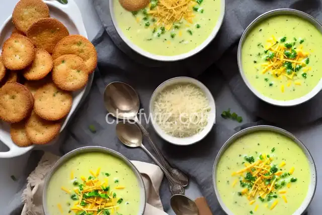 Broccoli Cheddar Soup With Cheesy Croutons