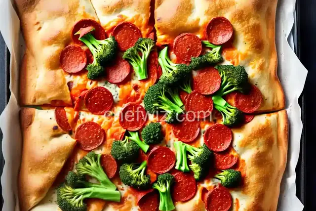 Broccoli, Pepperoni and Three Cheese Calzones