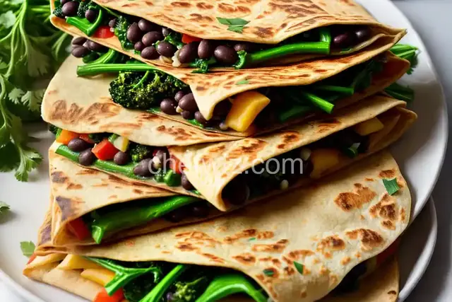 Broccoli Rabe and Black Bean Quesadillas