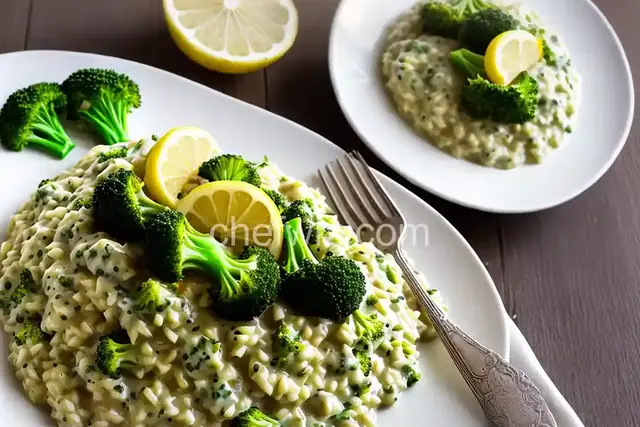 Broccoli Risotto with Cream and Lemon