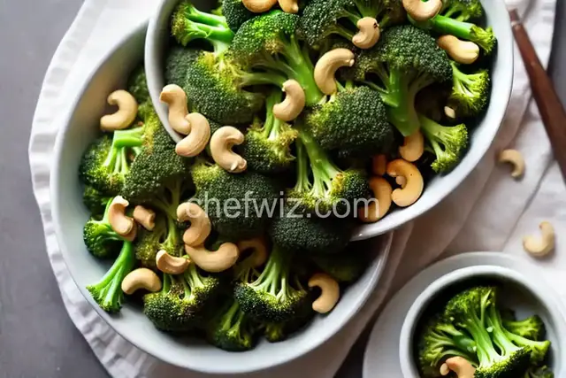Broccoli with Garlic Butter and Cashews
