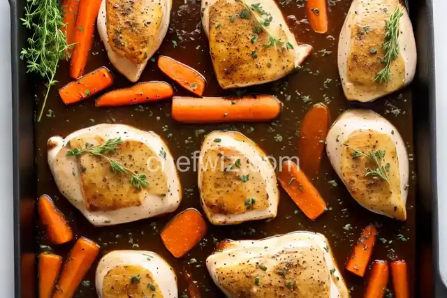Broiled Chicken Breasts with Herbs, Carrots, and Red Potatoes