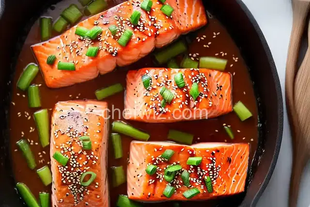 Broiled Salmon With Scallions and Sesame