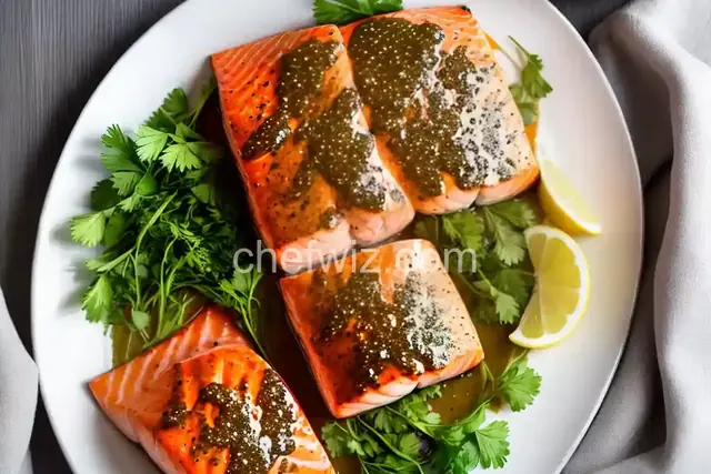 Broiled Salmon with Herb Mustard Glaze