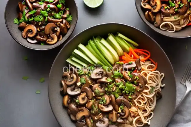 Brothy Noodle Bowl with Mushrooms and Chiles