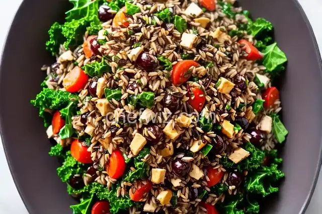 Brown and Wild Rice Salad with Grapes and Kale